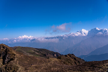 panoramic view of mount Ganesh in Dhading, Nepal