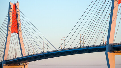 Obraz premium suspension bridge on the sea