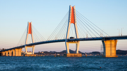suspension bridge on the sea