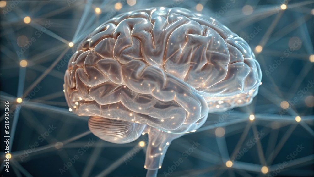 Aufkleber detailed 3d model of a brain for generative and scientific use