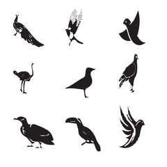  Cute Birds Vector Set 17.