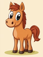 Fototapeta premium Cute cartoon horse (4)