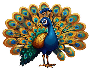 peacock isolated on white