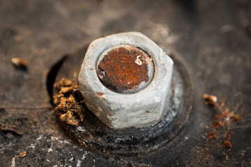 Macro Shot of a Rusty Bolt with Detailed Texture