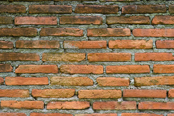 Close-up of an old brick wall. Texture, background
