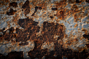 Rust and Peeling Paint on Metal Surface
