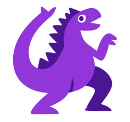 Dinosaur illustration, colorful minimalist style, mid-century modern, childlike shapes, whimsical character design, no outlines, solid colors, stylized proportions