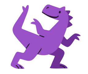 Dinosaur illustration, colorful minimalist style, mid-century modern, childlike shapes, whimsical character design, no outlines, solid colors, stylized proportions