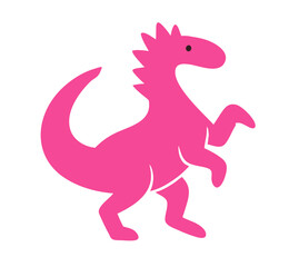 Dinosaur illustration, colorful minimalist style, mid-century modern, childlike shapes, whimsical character design, no outlines, solid colors, stylized proportions