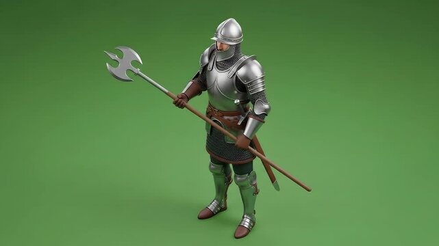 Medieval Halberdier Stands Guard, Evoking Tales of Chivalry and Courage, Inspiring Visions of Historical Battles and Timeless Heroism.