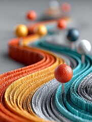 Colorful Roadmap Illustrating Customer Experience Journey with Visual Pathway