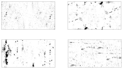 Black vertical dotted textured element collection. Grunge gradient spray horizontal and vertical textures.