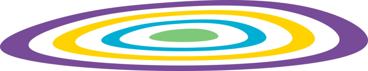 Psychedelic Retro Rainbow Shape Element