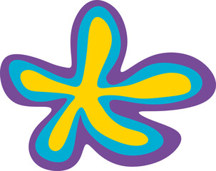 Psychedelic Retro Rainbow Shape Element