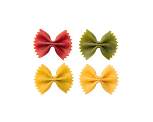 colorful bow tie pasta minimalist layout