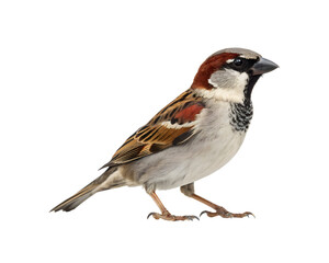 Naklejka premium house sparrow side profile on white