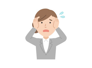 焦る,スーツ女性