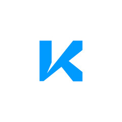 Modern Blue Letter K Logo