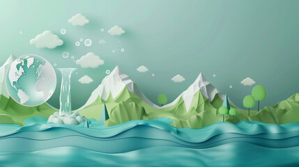 world water day 2025. world water day creative banner, poster, social media post, postcard, background, backdrop, template, greetings card, cover, web banner design etc. Glacier Preservation. 