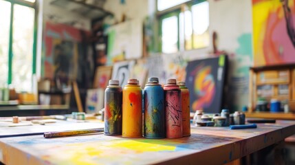 Vibrant Artist's Studio: A Colorful Canvas of Creativity