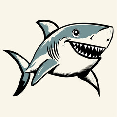 Retro style vector shark with a 1950s vibe.
