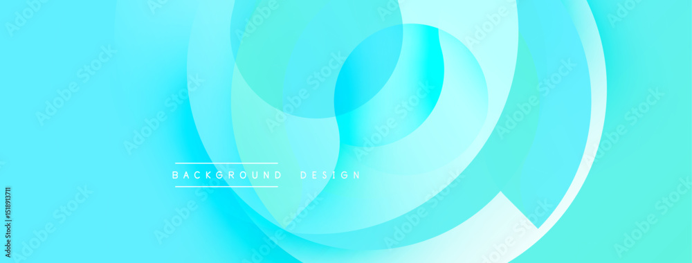 Poster Abstract blue background. Circular layers create dynamic, flowing visual effect. Modern design suitable for digital projects.