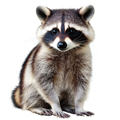 Fototapeta premium [Transparent Background PNG]Adorable Raccoon Portrait Against White Background