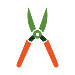 Gardening shears icon flat design illustration