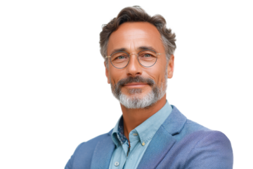 [Transparent Background PNG]Portrait of a Confident Mature Man