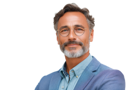 [Transparent Background PNG]Portrait of a Confident Mature Man