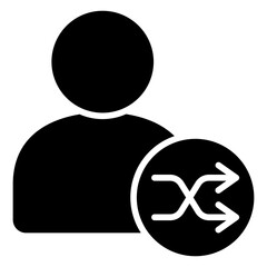 Change Role glyph, mini illustration icon. use for modern concept, print, UI, UX kit, web and app development. Vector related to account management, ecommerce, banking and finance.