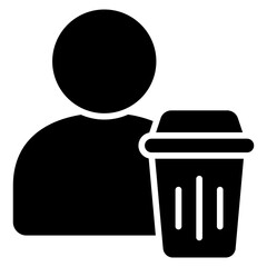 Delete User glyph, mini illustration icon. use for modern concept, print, UI, UX kit, web and app development. Vector related to account management, ecommerce, banking and finance.