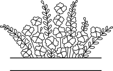 Wildflower Split Monogram Vector