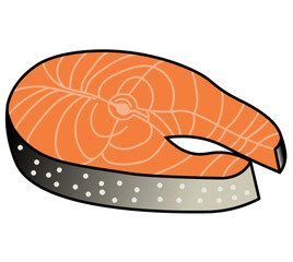 Illustration of a slice of salmon 