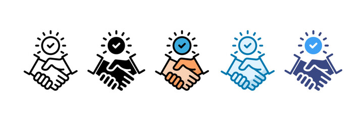 Partnership Deal Icon Set Multiple Style Collection