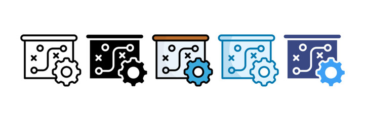 Strategic Roadmap Icon Set Multiple Style Collection