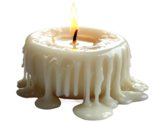 [Transparent Background PNG]Melting Candle with Dripping Wax