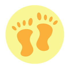 Footprints in Sand Vector Flat Icon Design