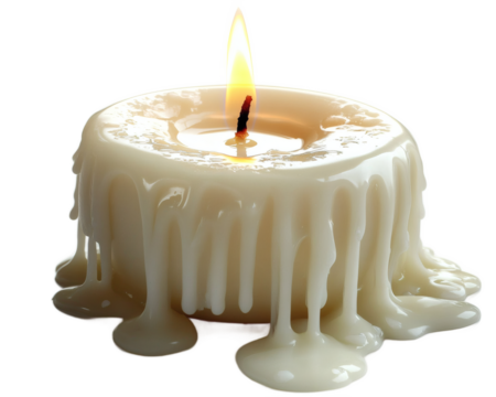 [Transparent Background PNG]Melting Candle with Dripping Wax