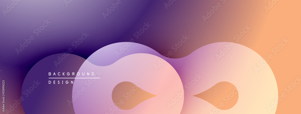 Poster abstract fluid shapes, gradient colors. purple transitions to orange. modern design element for back