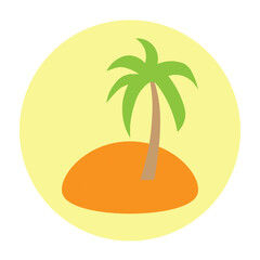 Lonely Beach Rock Vector Flat Icon Design
