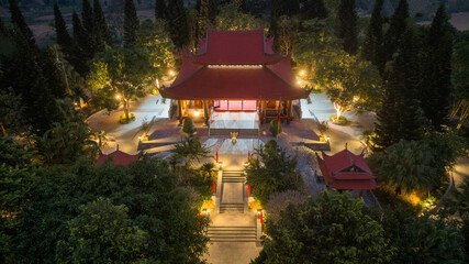Aerial or distant panoramic views of the Dinh Hoa Safe Zone (ATK), a historic revolutionary base...