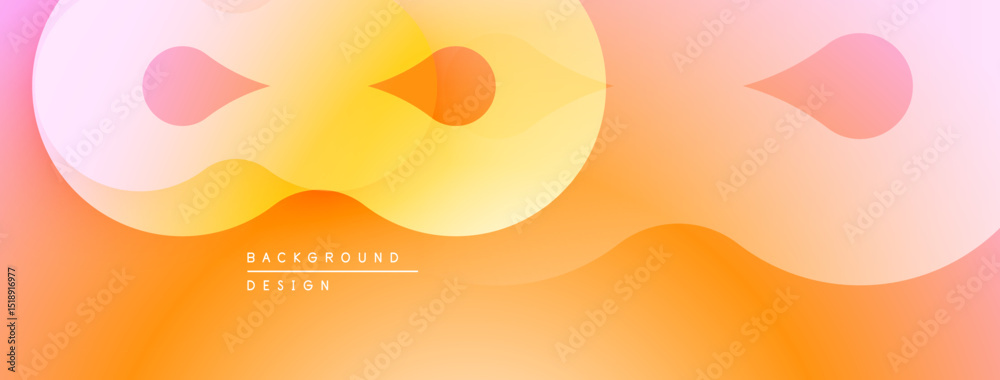 Aufkleber Abstract fluid shapes, warm color palette. Gradient background creates soft visual flow, modern design element.
