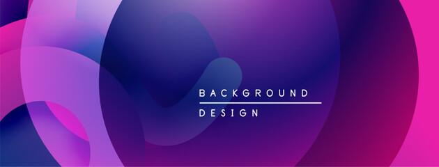 Abstract purple background. Fluid shapes overlap, creating dynamic visual effect. Modern design elements present.