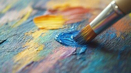 Obraz premium Artistic Brushstrokes: A Close-Up of Vibrant Oil Paint