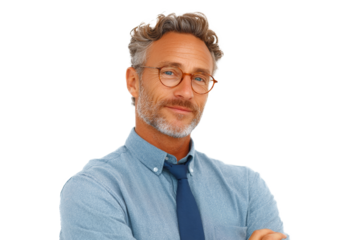 [Transparent Background PNG]Confident Businessman Portrait