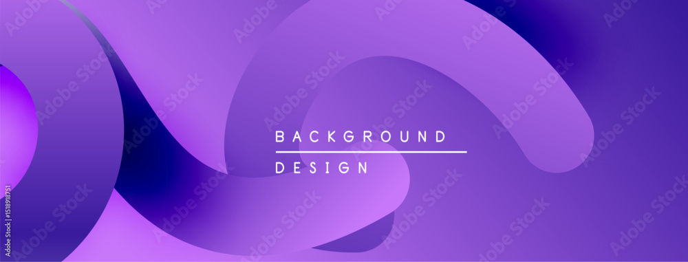 Poster Abstract purple background. Smooth shapes overlap, creating dynamic visual effect. Modern design element for projects.