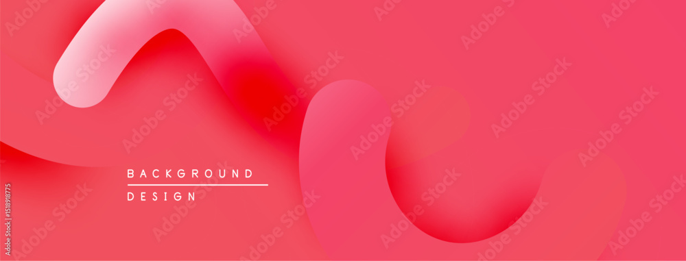 Poster Abstract pink background. Smooth shapes overlap creating soft gradients. Minimalist design for digital projects.