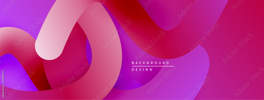 Poster abstract flowing shapes, vibrant pinks, purples create modern background. smooth gradients suggest m
