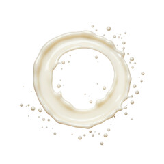 Milk splash circle vortex isolated on transparent background